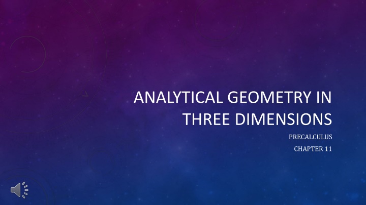 analytical geometry in three dimensions