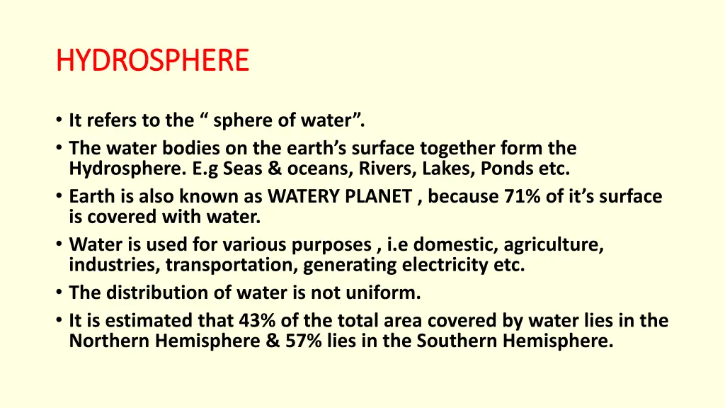 hydrosphere hydrosphere