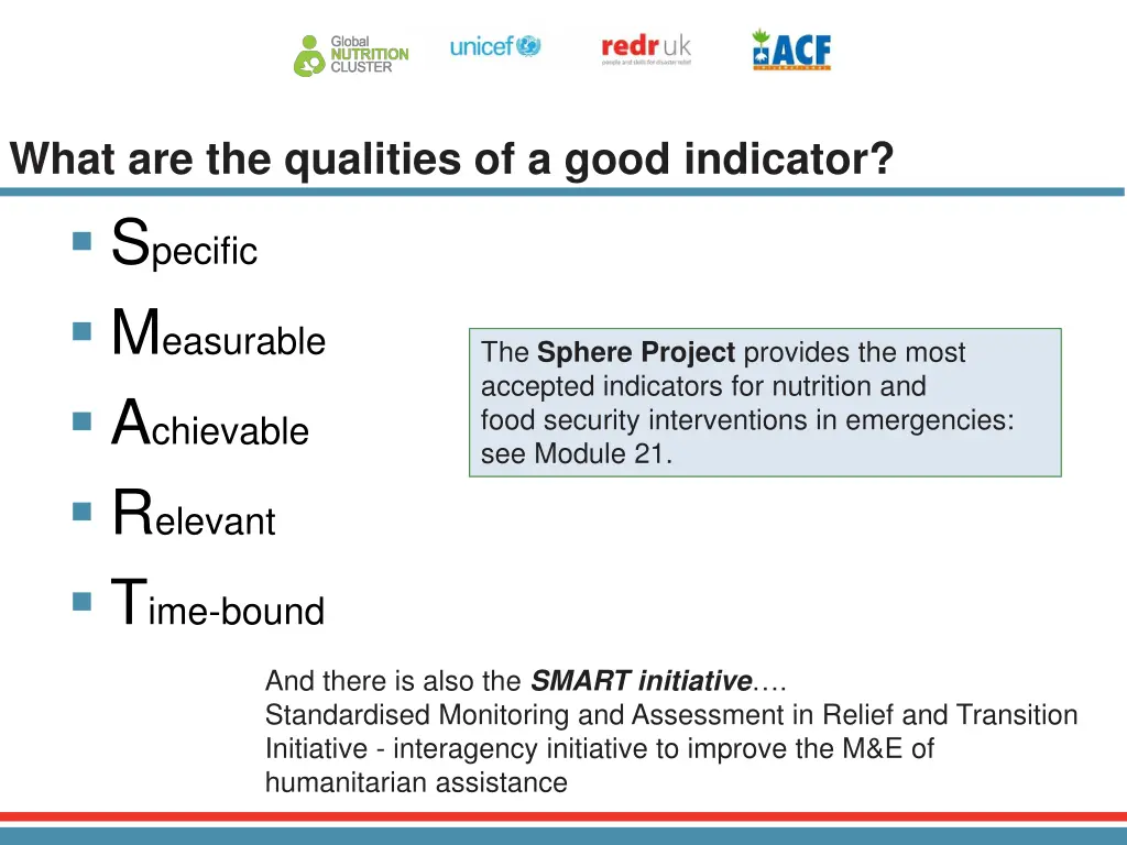 what are the qualities of a good indicator