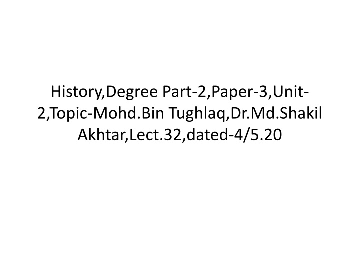 history degree part 2 paper 3 unit 2 topic mohd