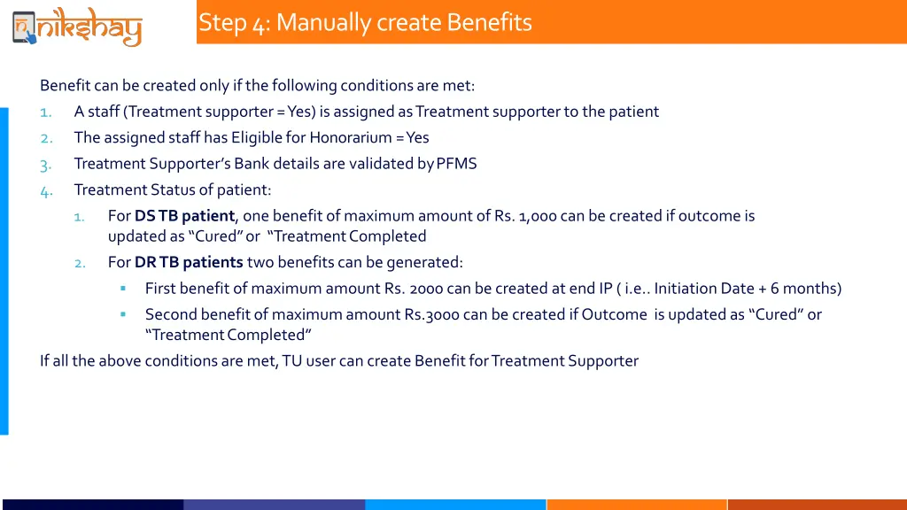 step 4 manually create benefits