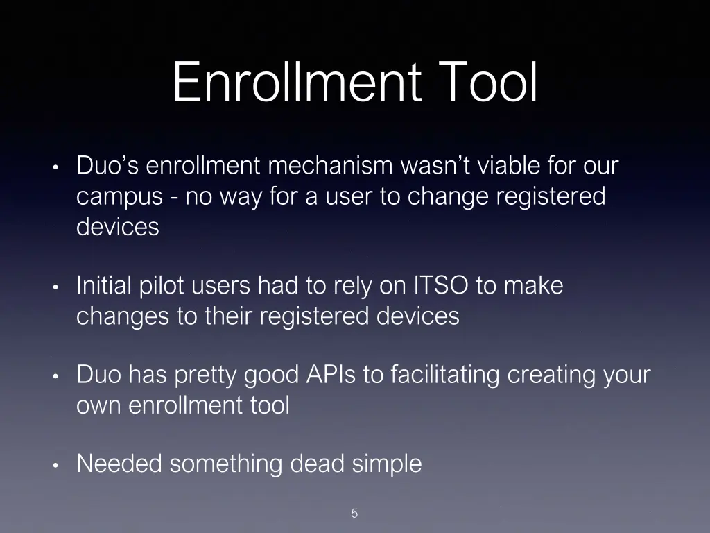 enrollment tool