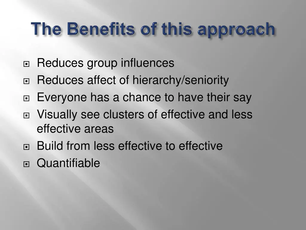 reduces group influences reduces affect