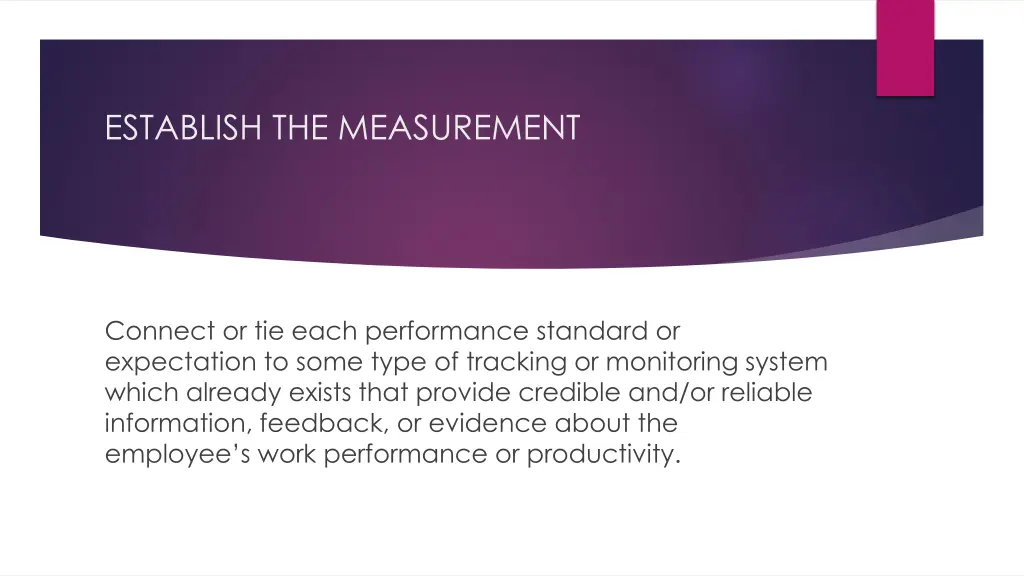 establish the measurement