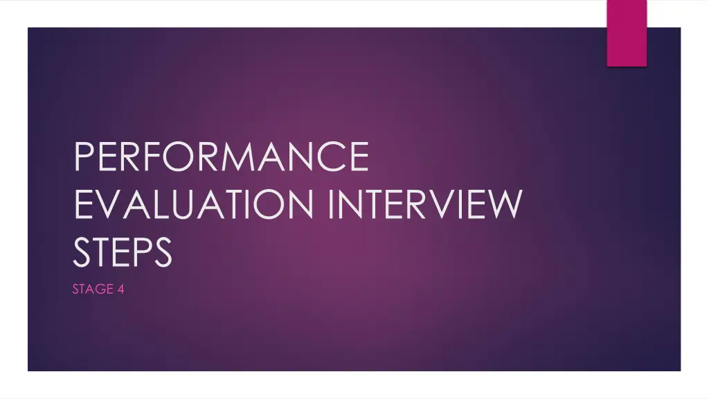 performance evaluation interview steps stage 4