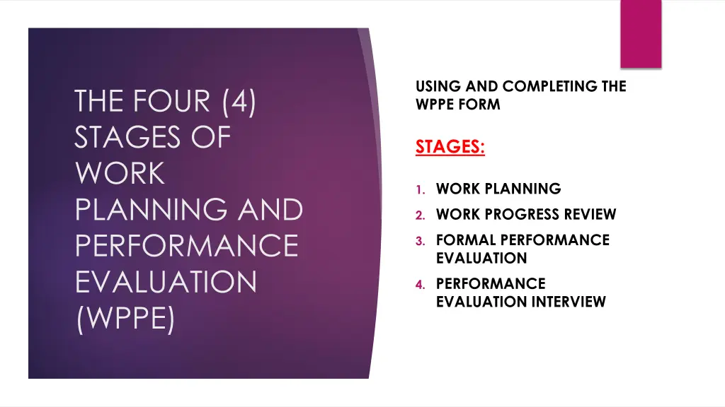 using and completing the wppe form