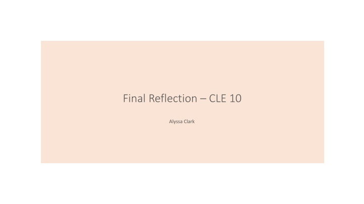 final reflection cle 10