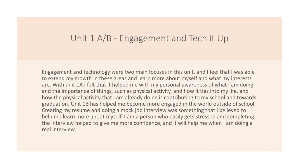 unit 1 a b engagement and tech it up