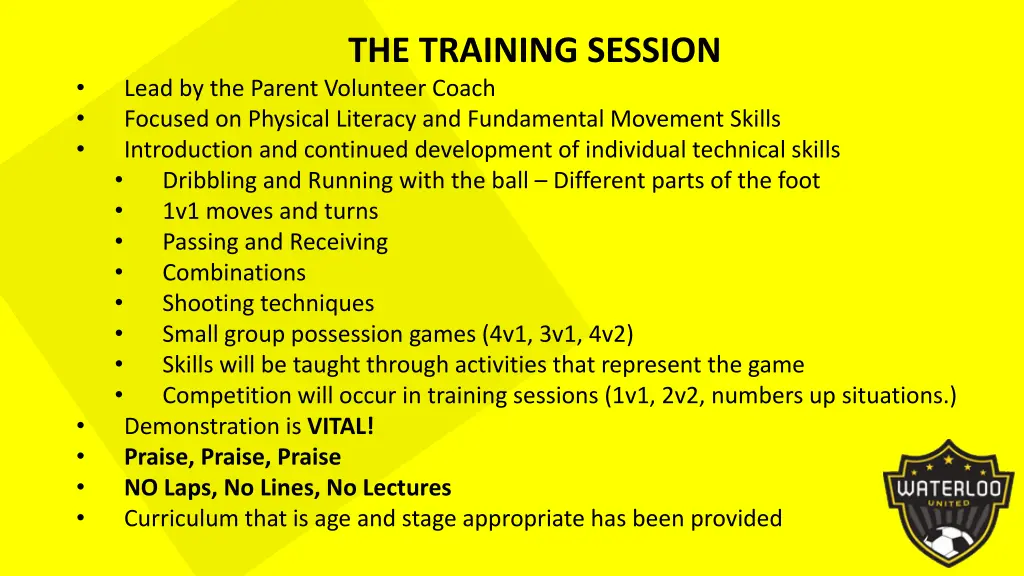 the training session