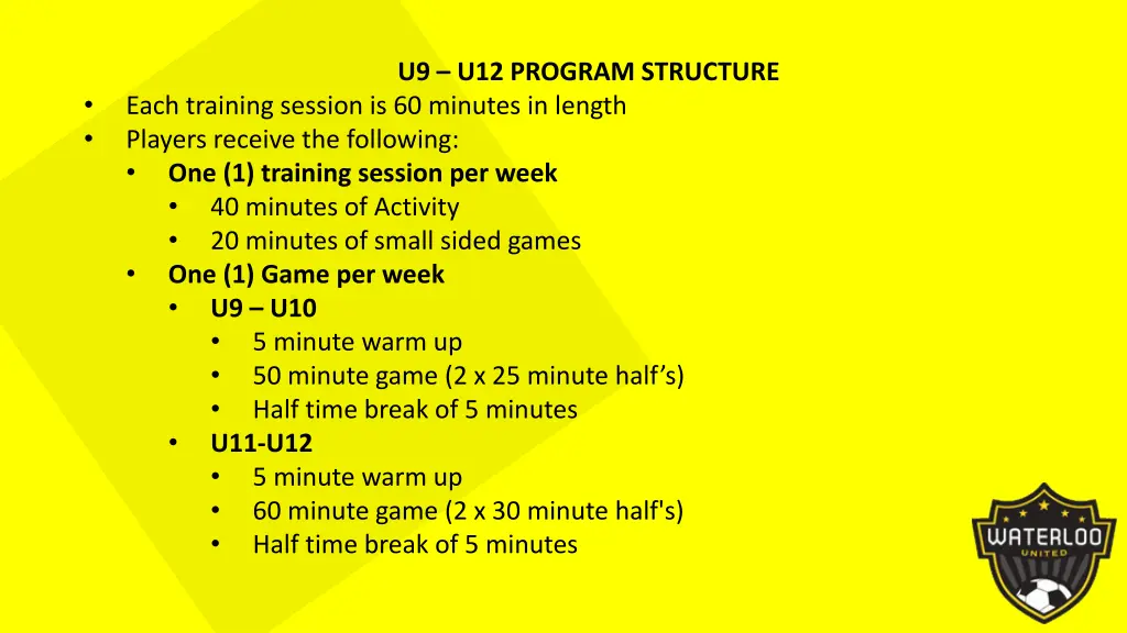 u9 u12 program structure