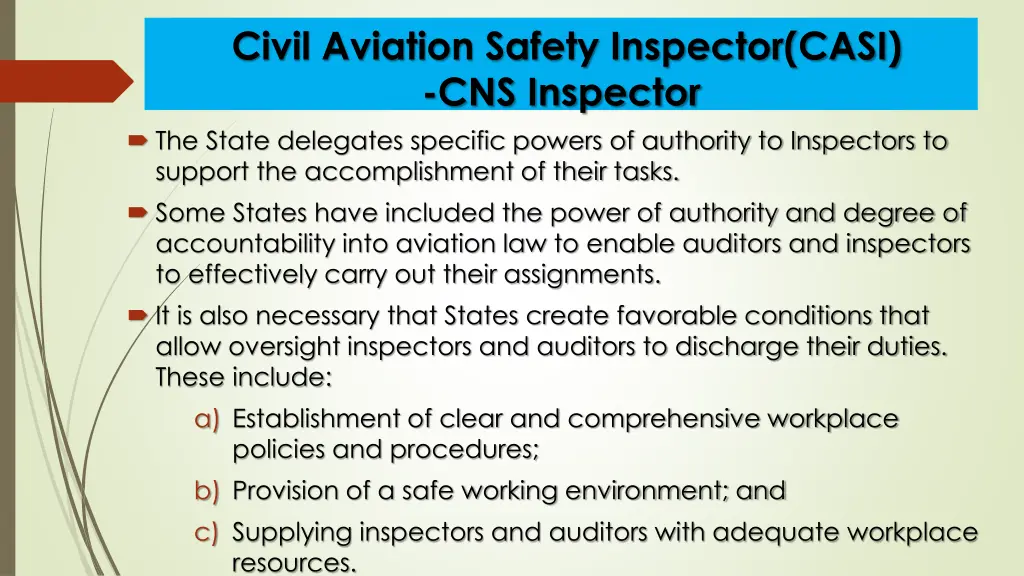 civil aviation safety inspector casi 1