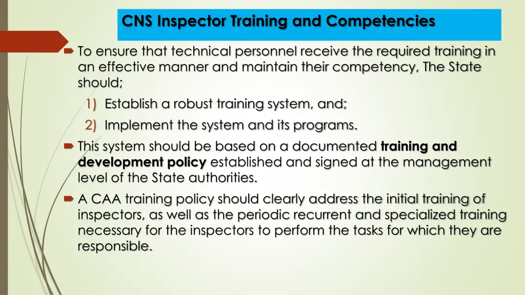 cns inspector training and competencies 1