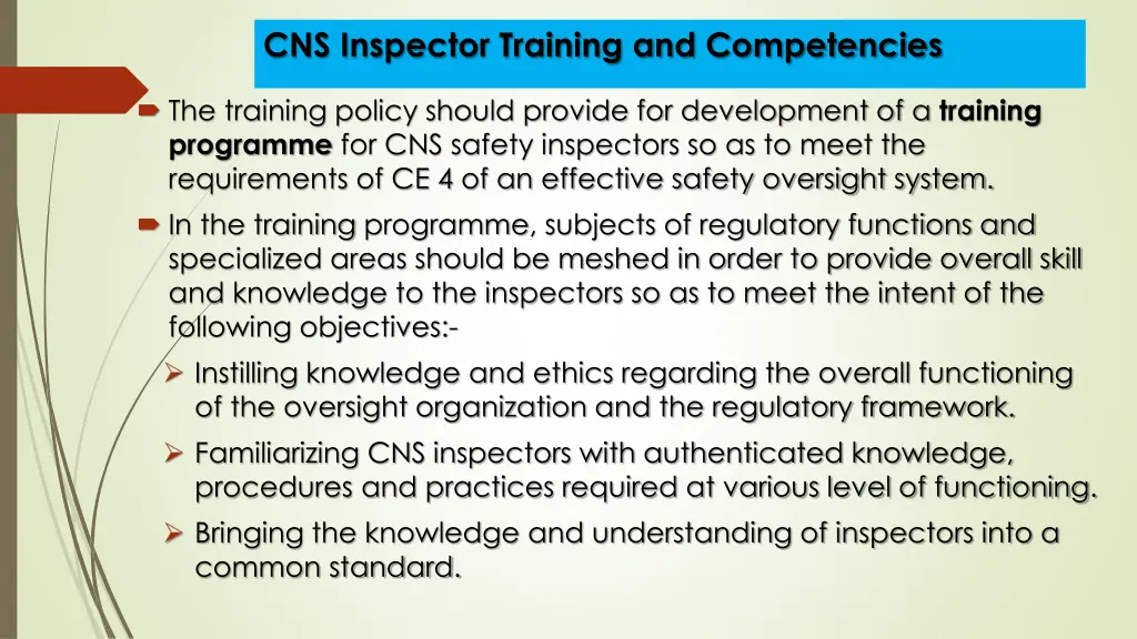 cns inspector training and competencies 3