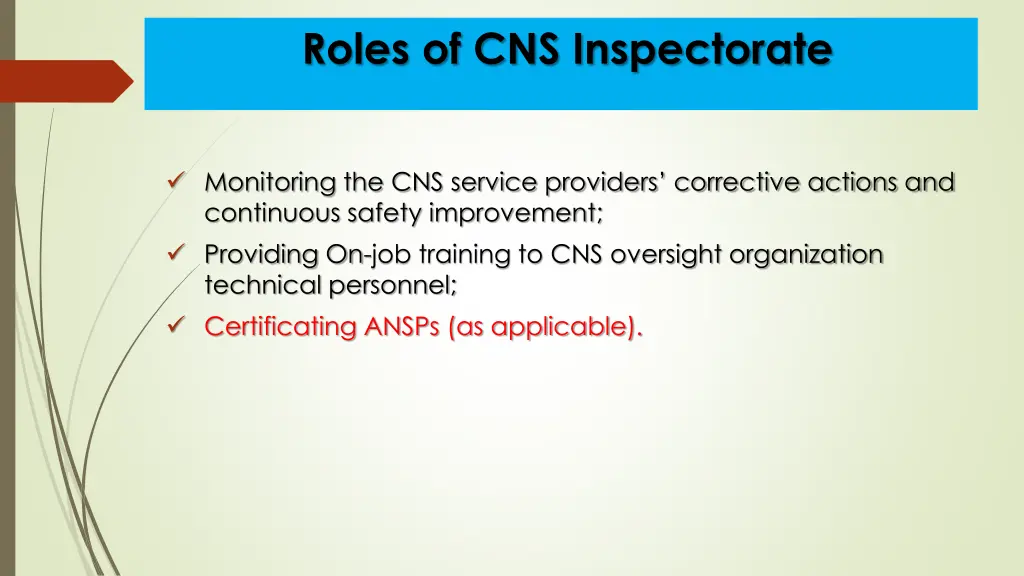 roles of cns inspectorate 1