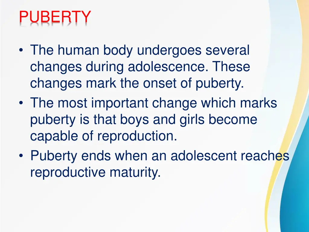 puberty