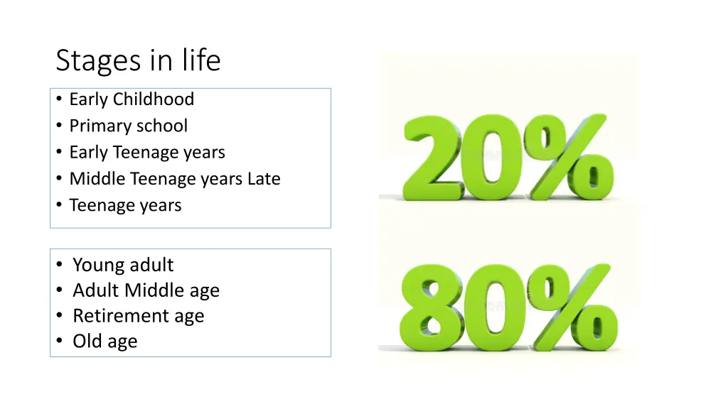 stages in life early childhood primary school