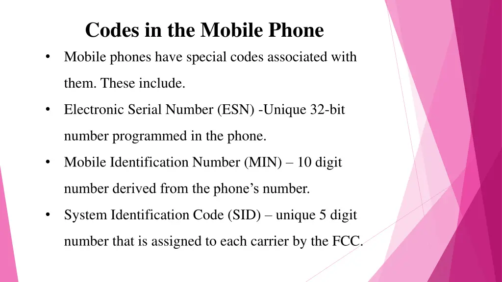 codes in the mobile phone mobile phones have