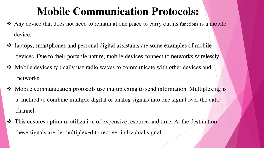 mobile communication protocols any device that