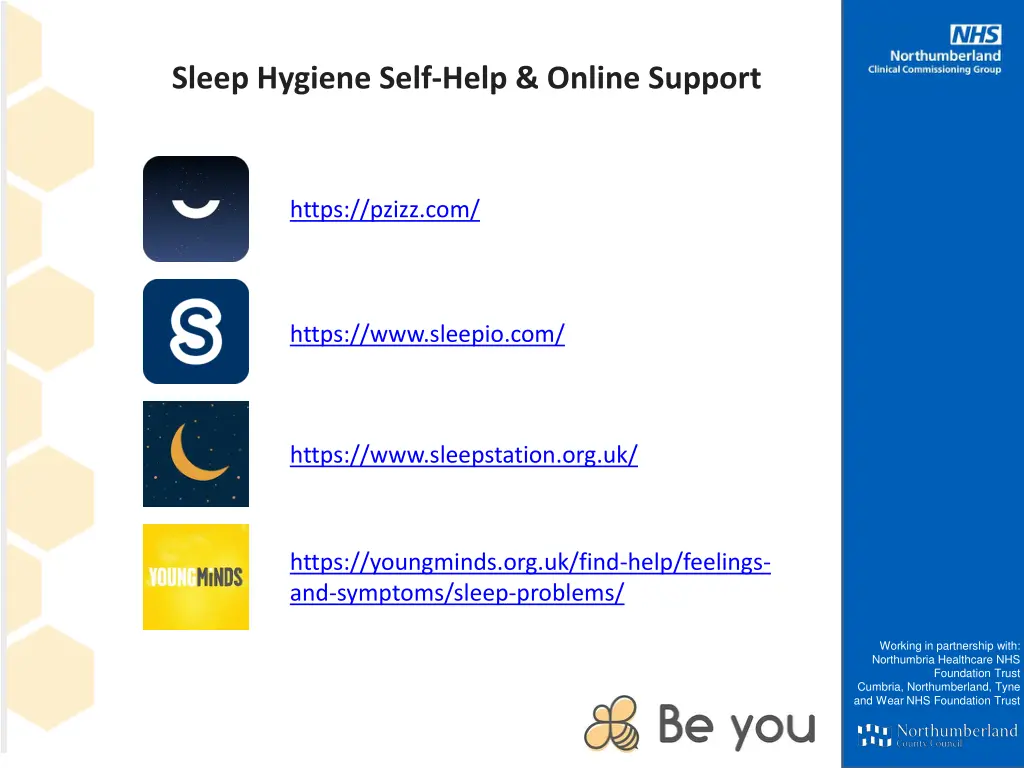 sleep hygiene self help online support