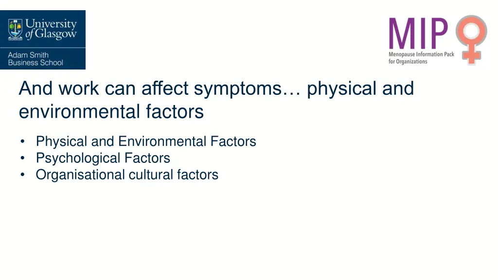 and work can affect symptoms physical