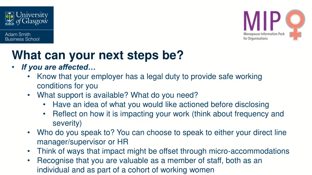 what can your next steps be if you are affected