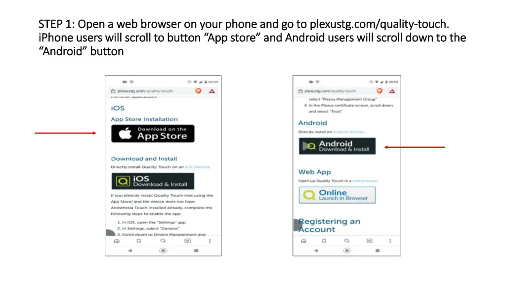 step 1 open a web browser on your phone