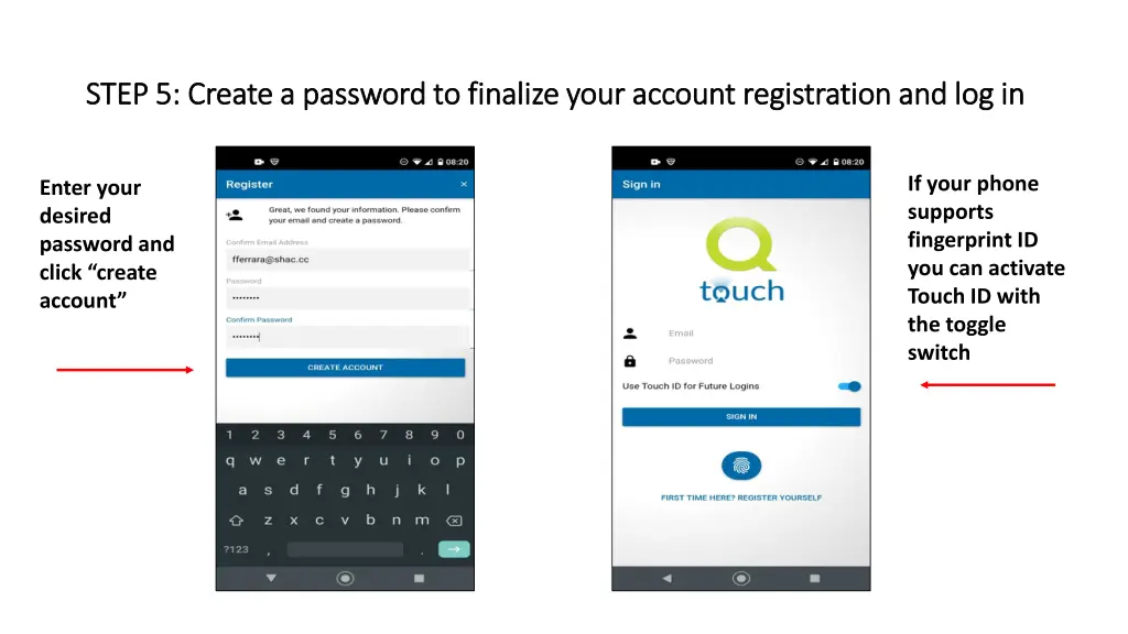 step 5 create a password to finalize your account