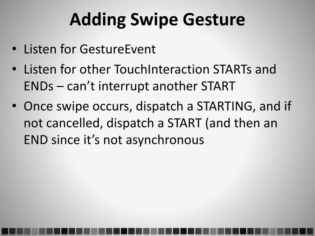 adding swipe gesture