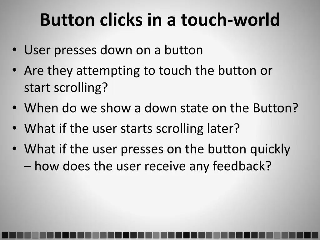 button clicks in a touch world