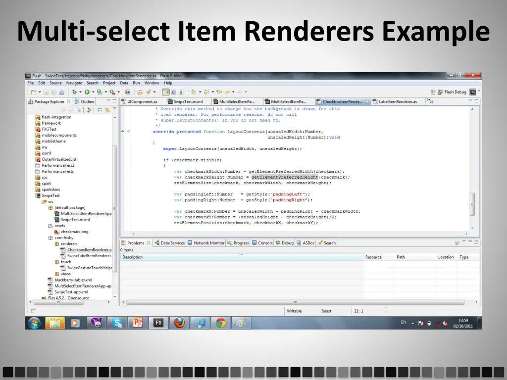 multi select item renderers example