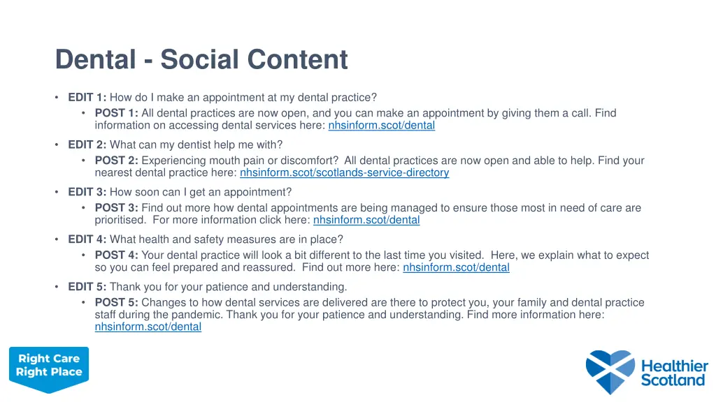 dental social content