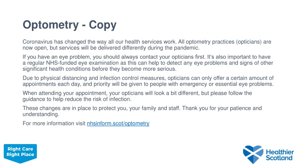 optometry copy