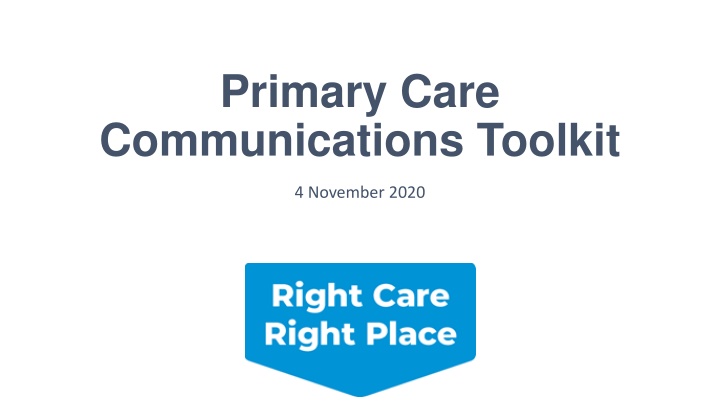 primary care communications toolkit