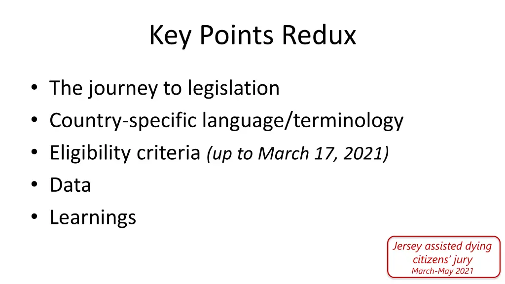 key points redux