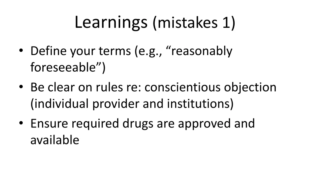 learnings mistakes 1