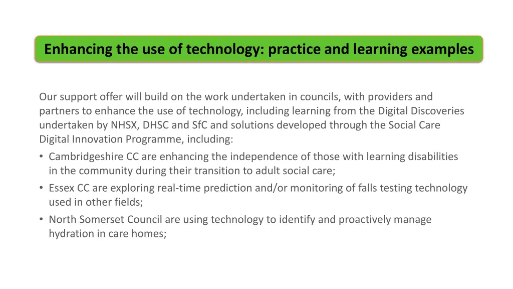 enhancing the use of technology practice