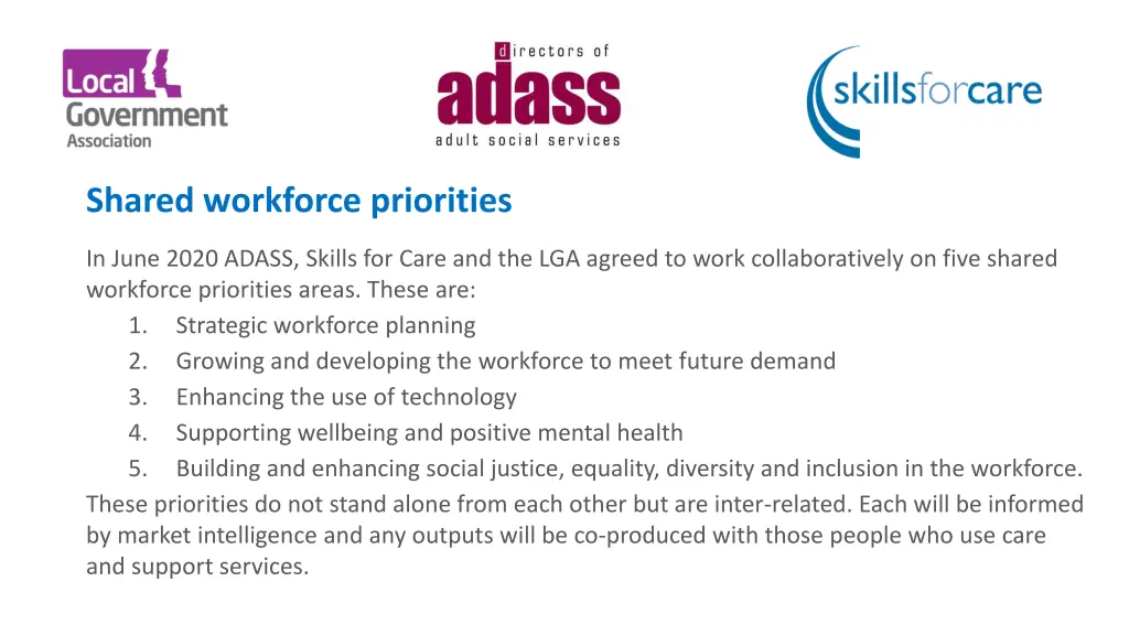 shared workforce priorities