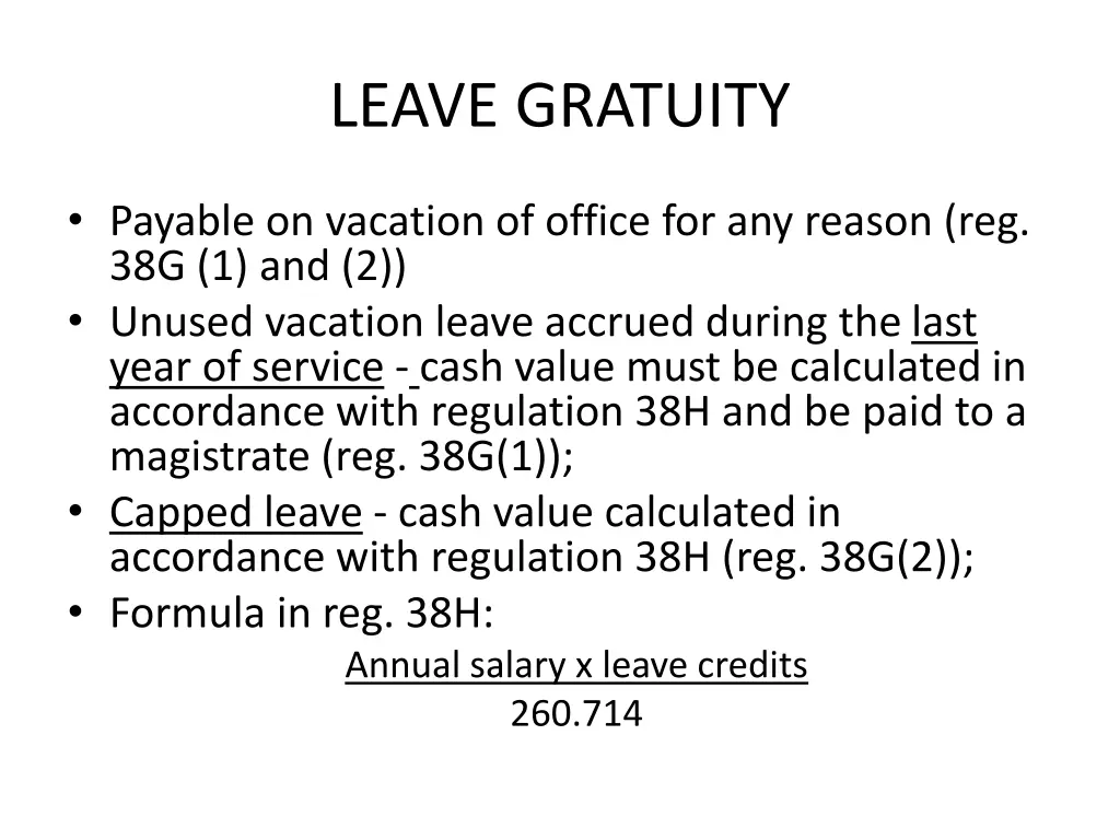 leave gratuity