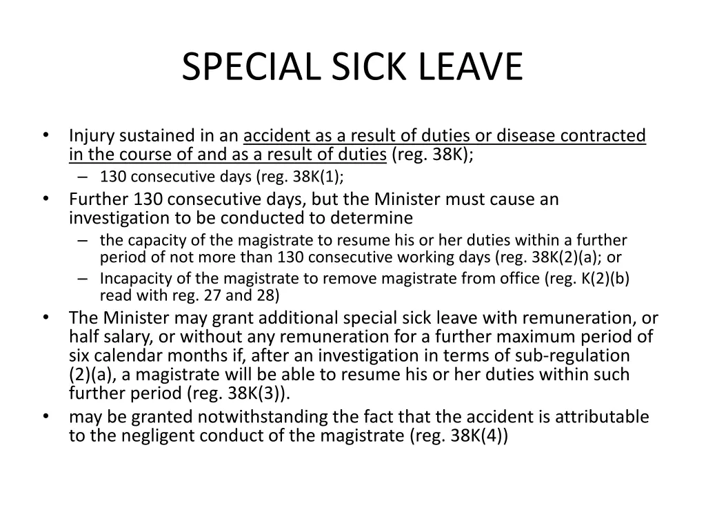 special sick leave