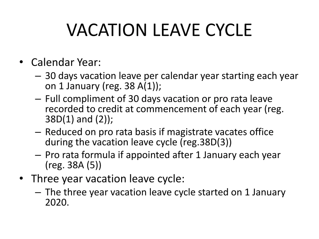 vacation leave cycle