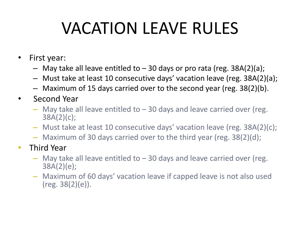 vacation leave rules