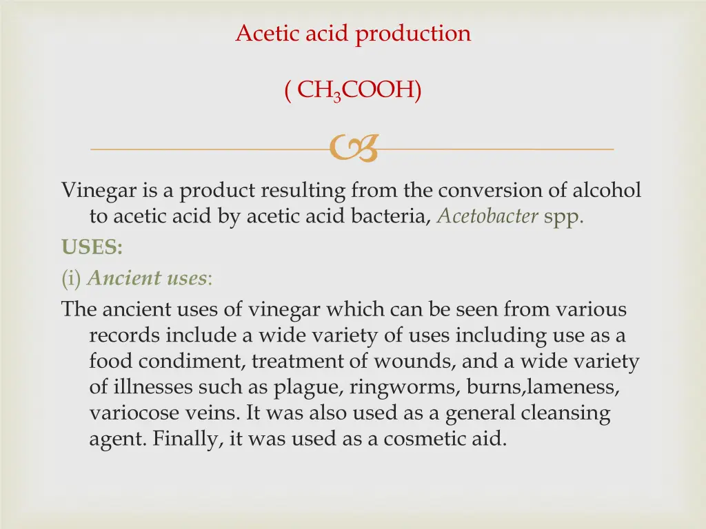 acetic acid production 1