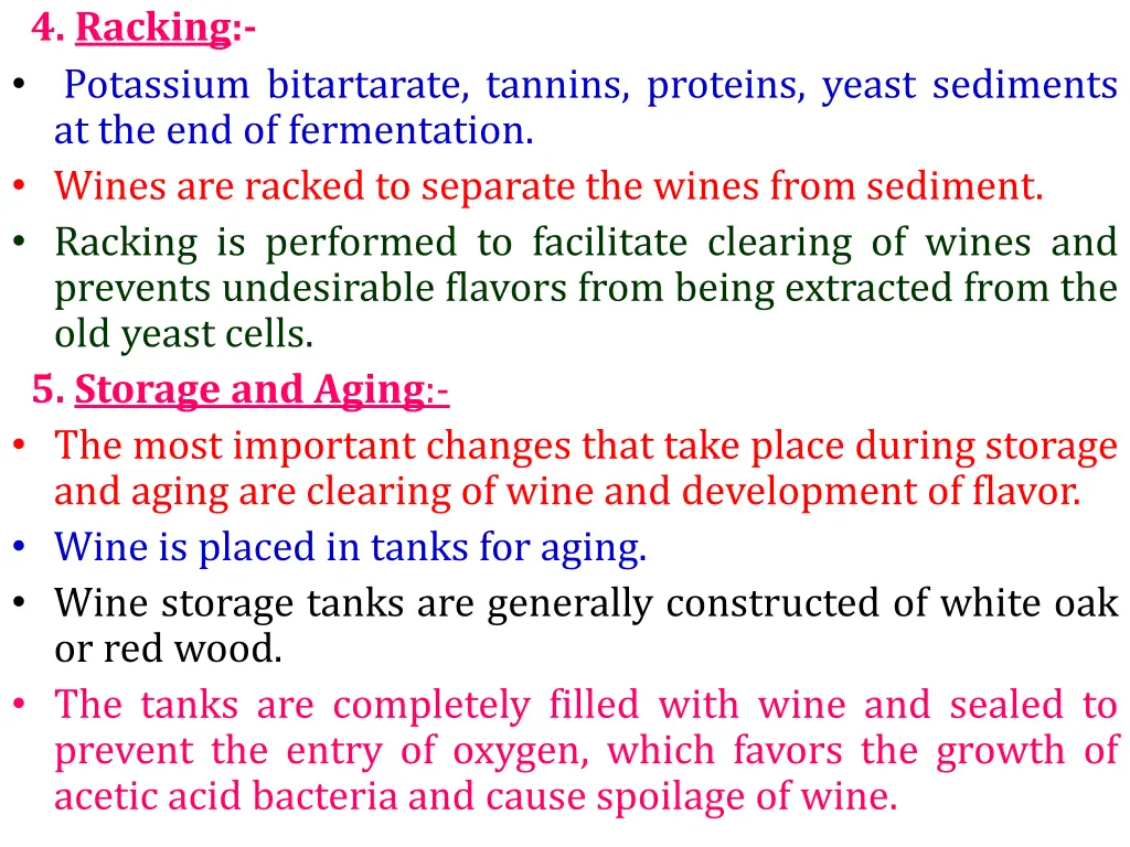 4 racking potassium bitartarate tannins proteins