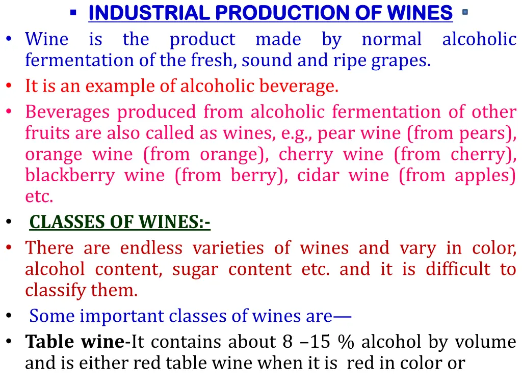 industrial production of wines industrial