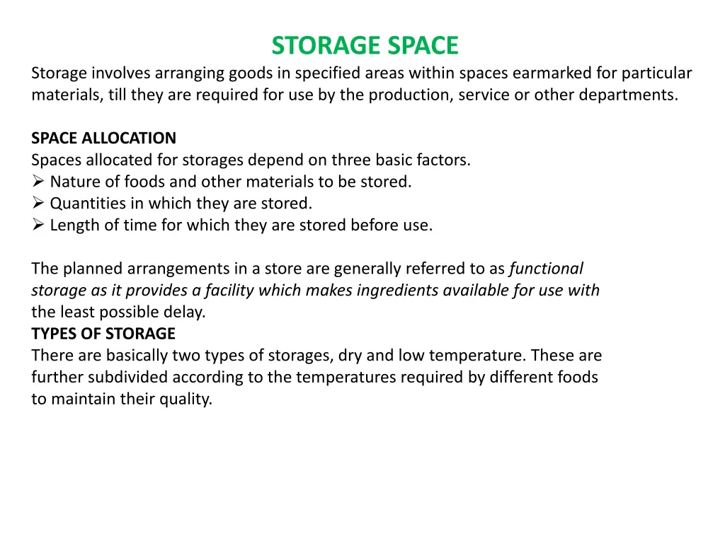 storage space