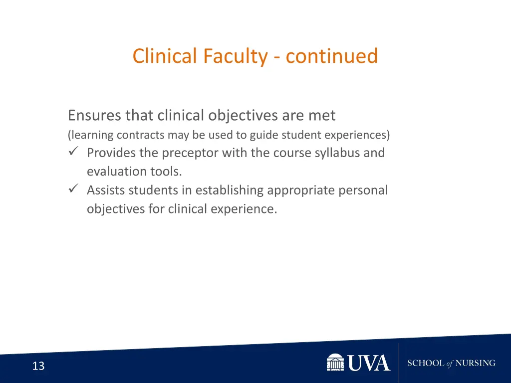 clinical faculty continued