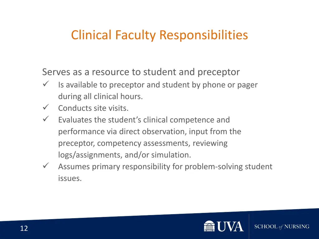 clinical faculty responsibilities