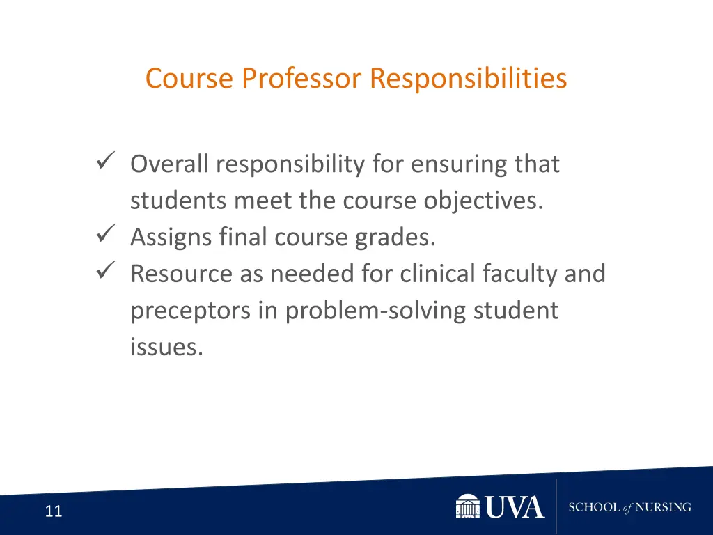 course professor responsibilities