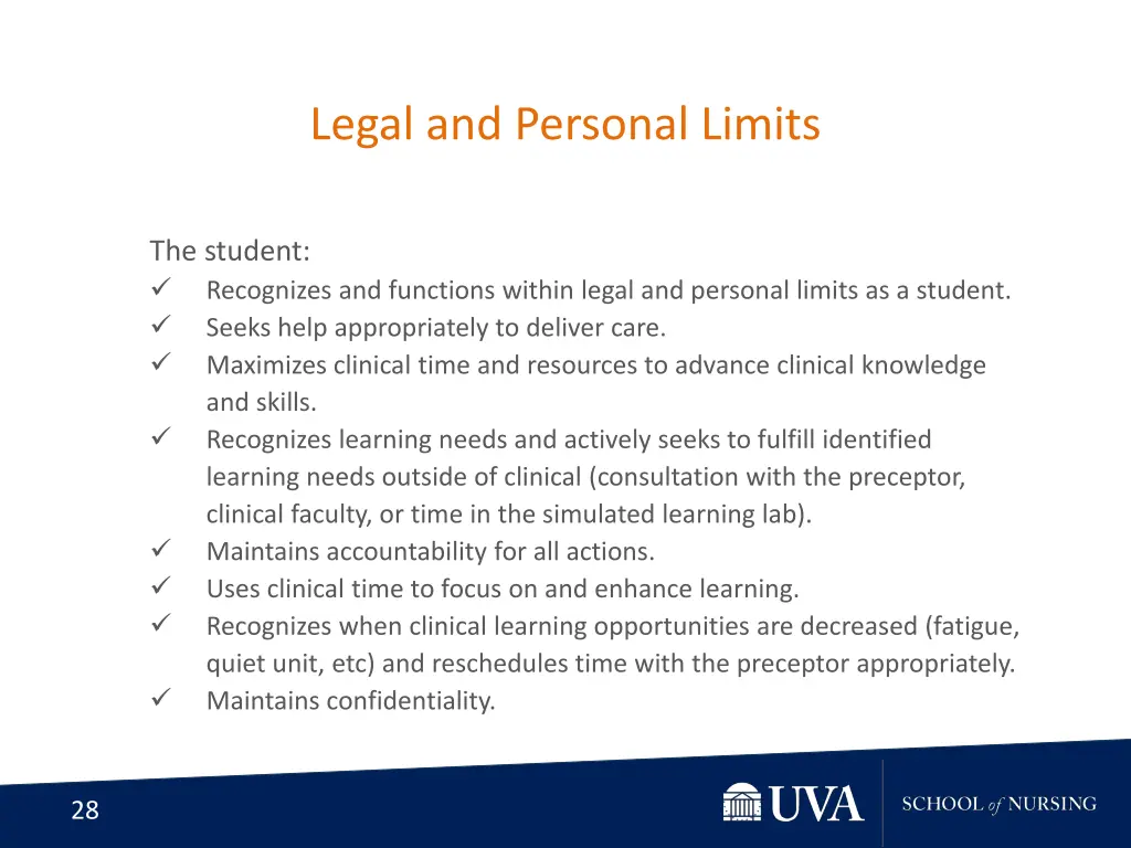 legal and personal limits