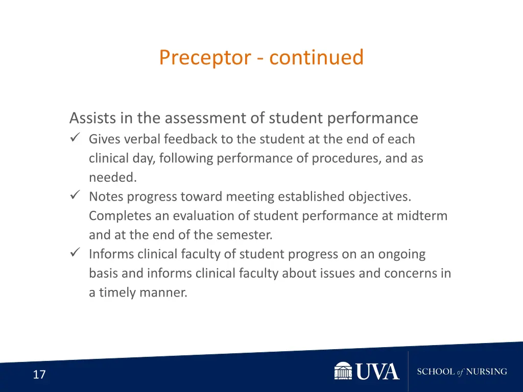 preceptor continued